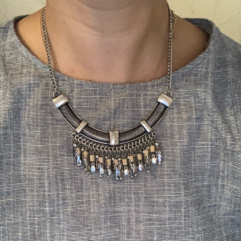 silver statement necklace!